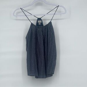 Converse one star navy white stripe cotton tank blouse